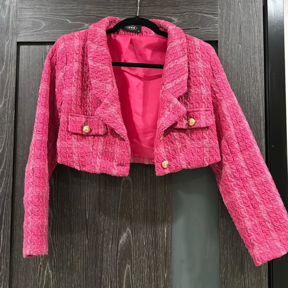 Cider hot pink cropped coat - Picture 1 of 3